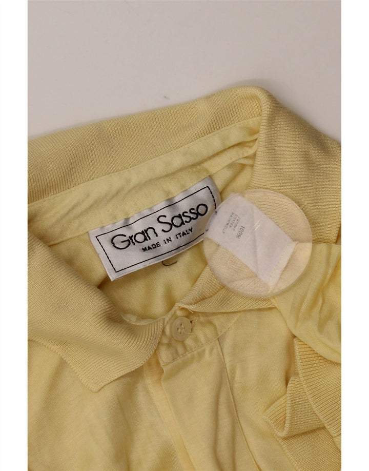 Polo vintage da uomo piccola in cotone giallo