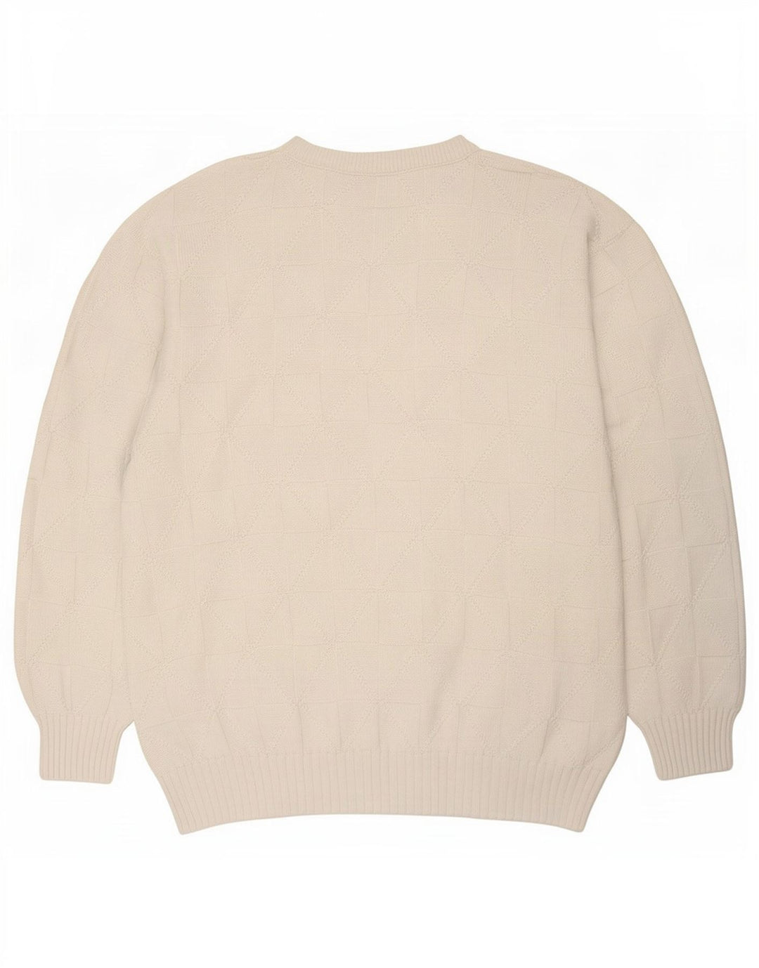 Maglione maglione girocollo vintage da uomo XL bianco