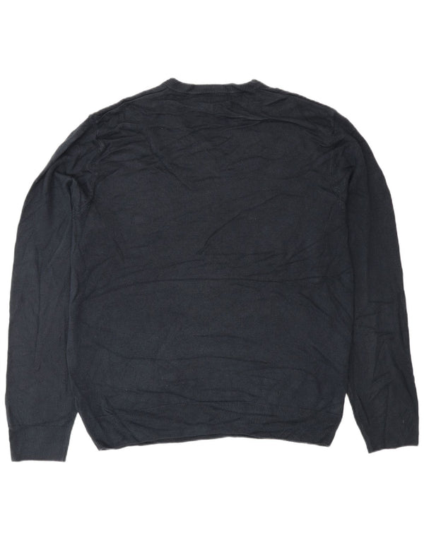 Maglione da uomo con scollo a V Marks & Spencer XL classico acrilico blu navy