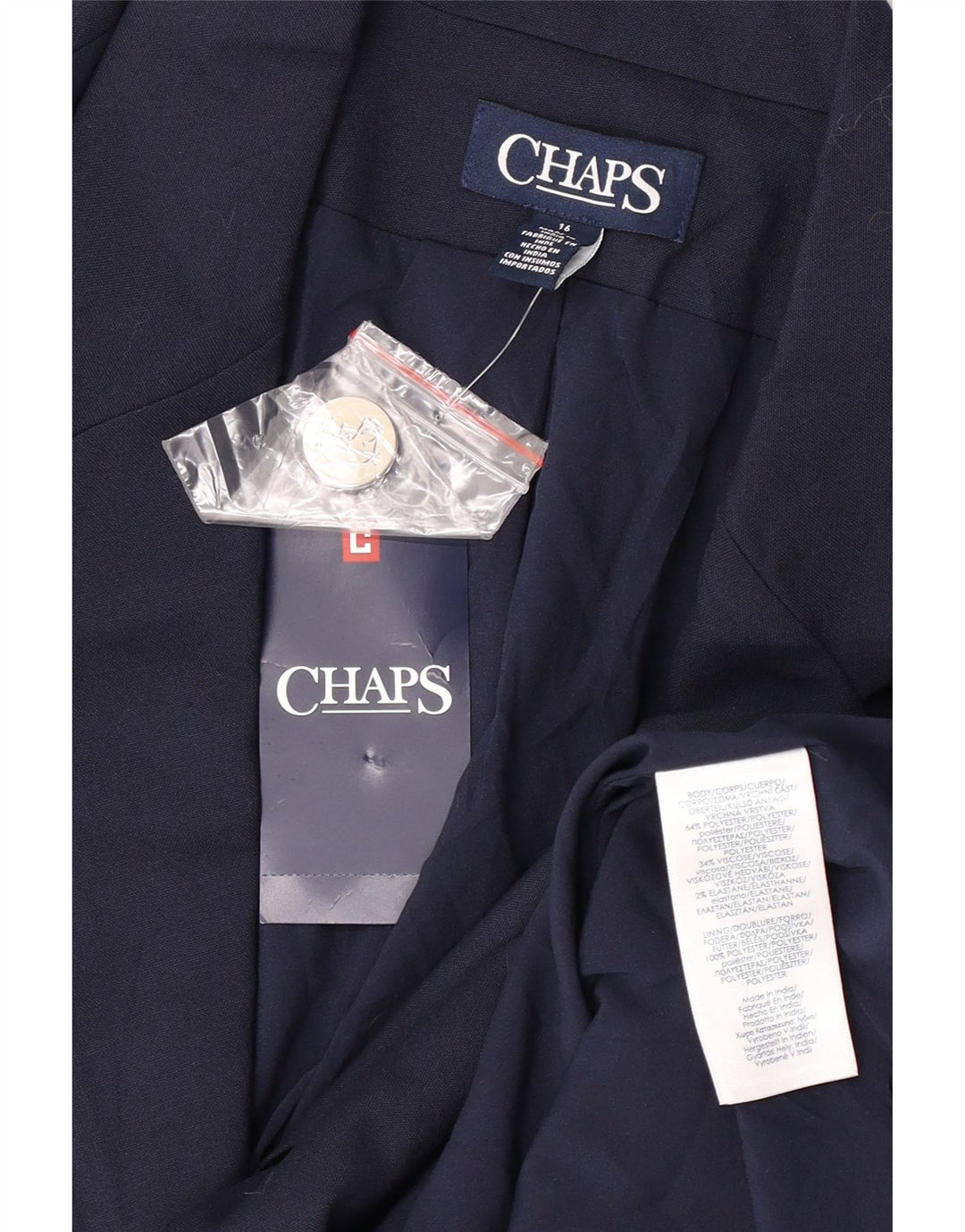 Giacca blazer a 2 bottoni da donna Chaps US 16 2XL poliestere blu navy