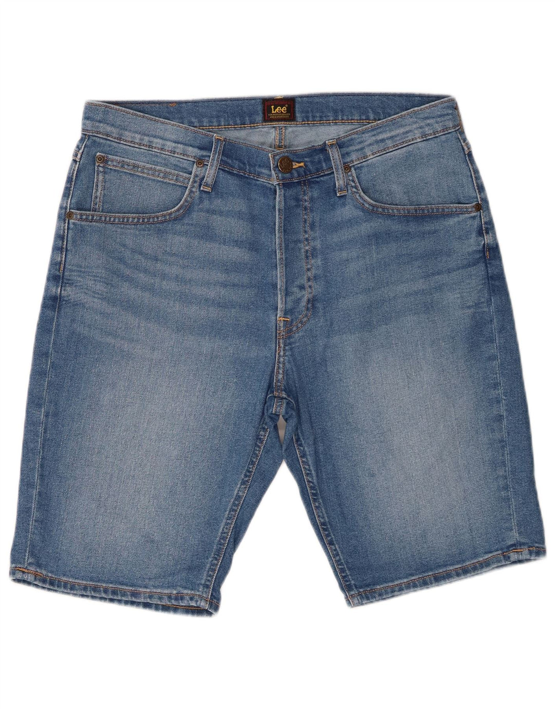 Pantaloncini di jeans da uomo Lee W33 cotone blu medio