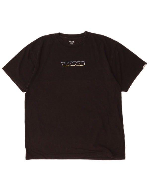 T-shirt grafica da uomo Vans Top grande in cotone nero