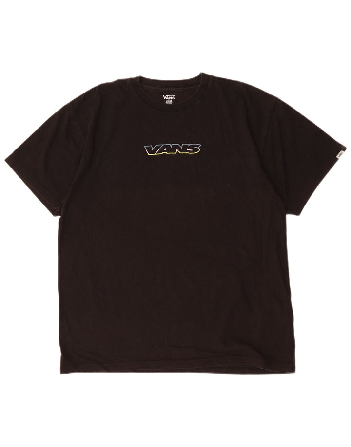 T-shirt grafica da uomo Vans Top grande in cotone nero