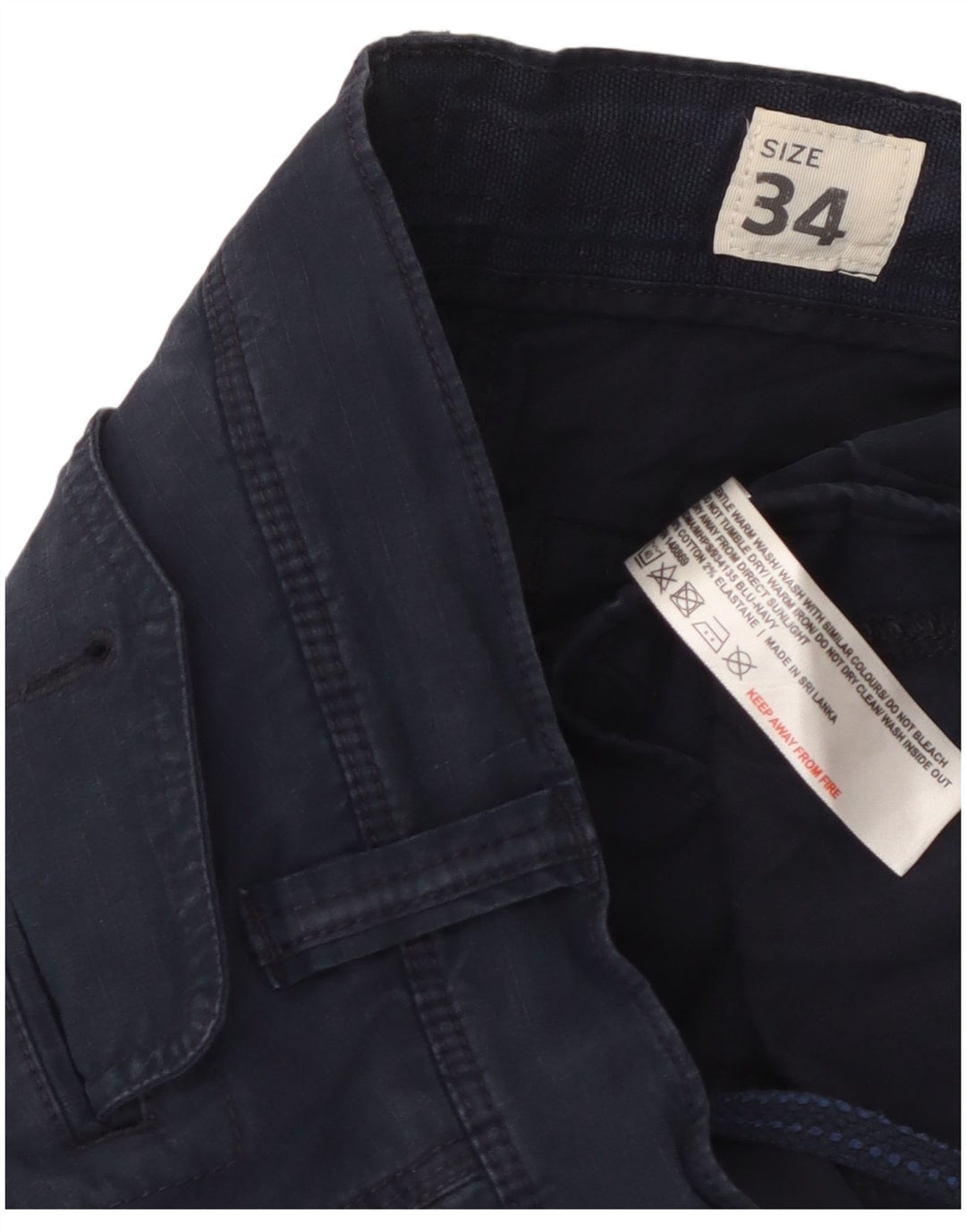 Pantaloncini cargo da uomo Fat Face W34 Large in cotone blu navy