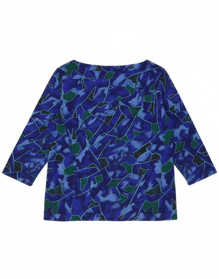 Valstar Top da donna con motivo astratto manica 3/4 UK 18 XL Blu