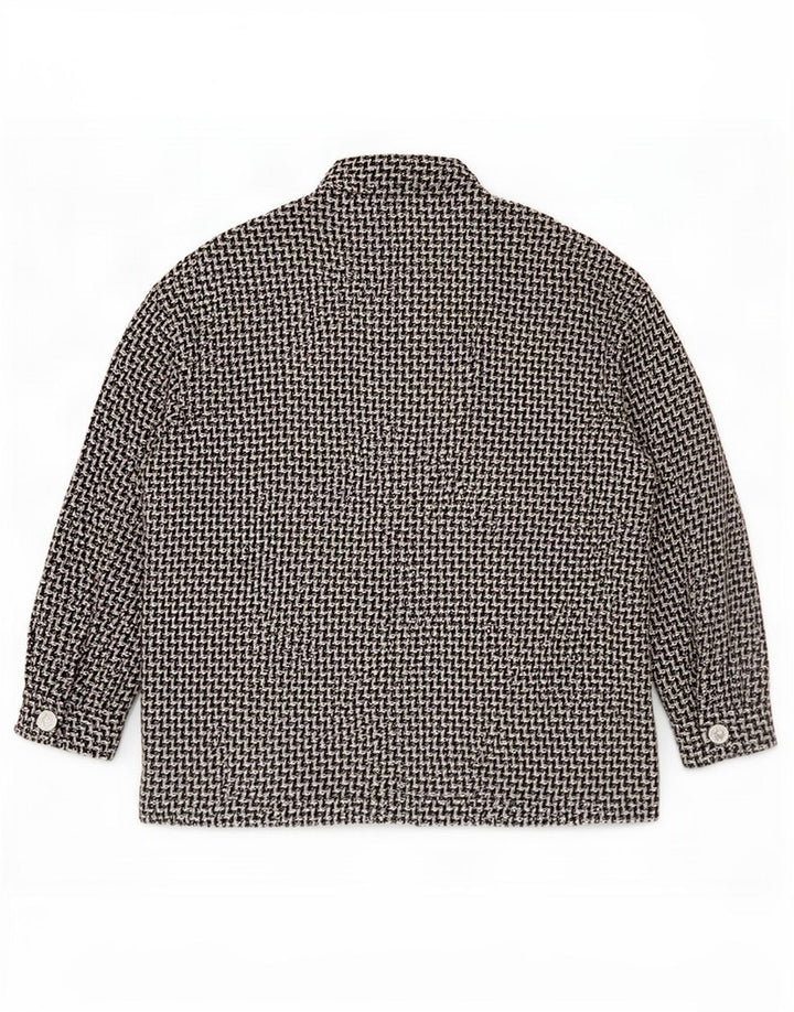 Giubbotto bomber oversize da donna Zara UK 14 cotone pied de poule nero medio