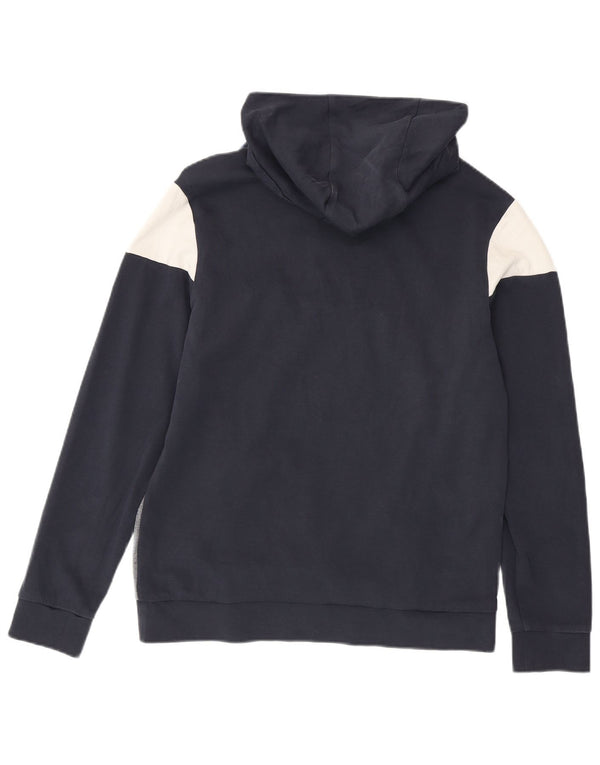 Felpa con cappuccio grafica da uomo Hugo Boss, cotone color block medio blu navy