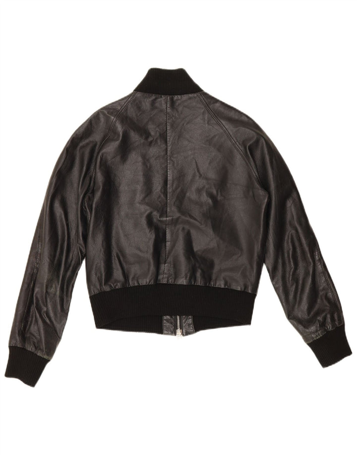 Giacca in pelle corta da donna Sasch UK 14 media nera