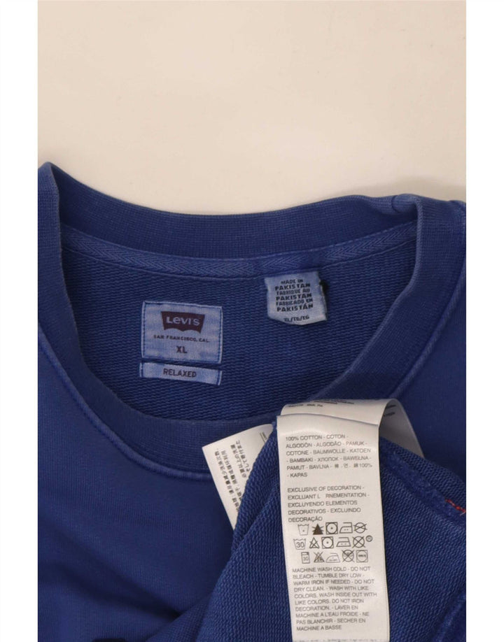 Levi's Uomo Felpa con vestibilità grafica rilassata Maglione XL Cotone blu