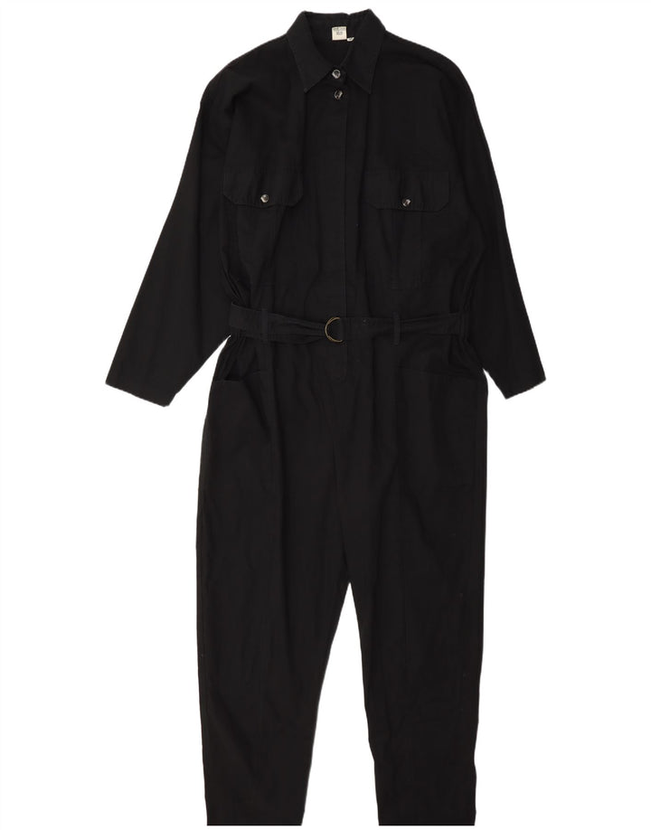 Tuta vintage da donna a maniche lunghe IT 42 cotone medio nero