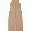 Abito lungo senza maniche da donna Michelle Keegan UK 12 Poliestere beige medio