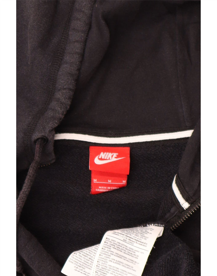 Felpa con cappuccio e zip Nike da uomo in cotone nero medio