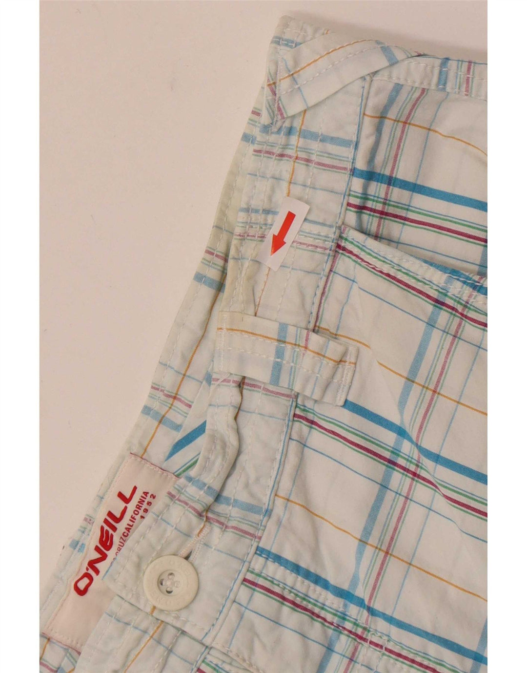 Pantaloncini cargo da uomo O'Neill W34 cotone a quadri blu grandi