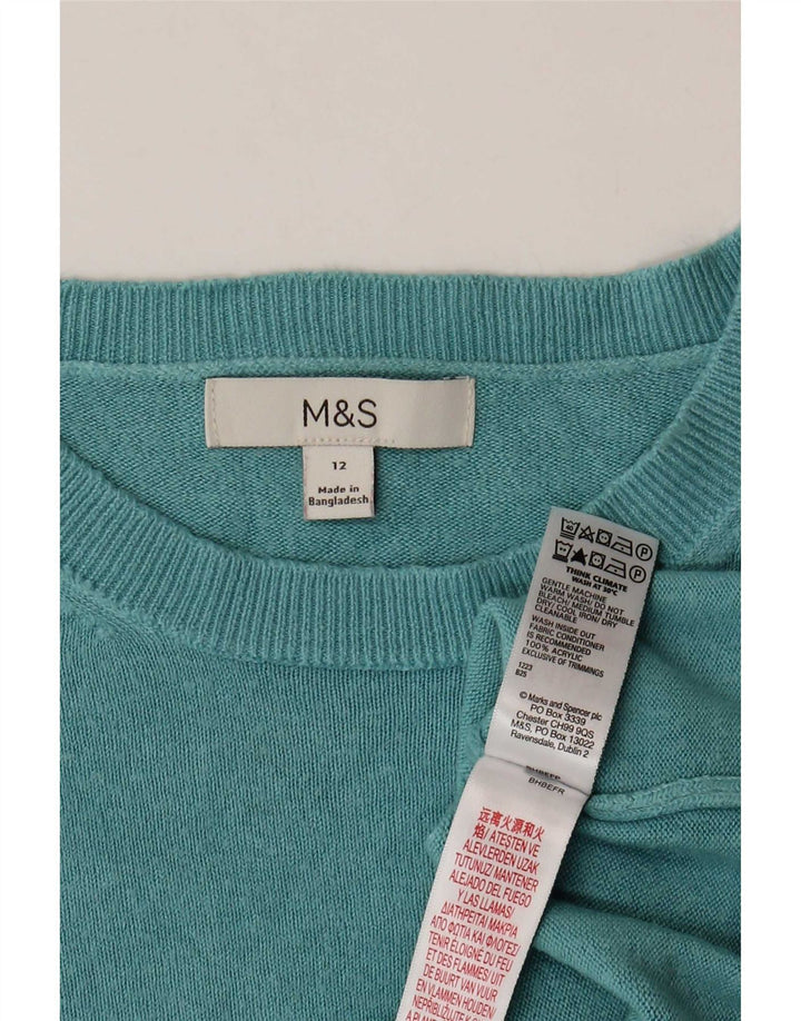 Maglione maglione con scollo a barca da donna Marks & Spencer UK 12 Acrilico blu medio