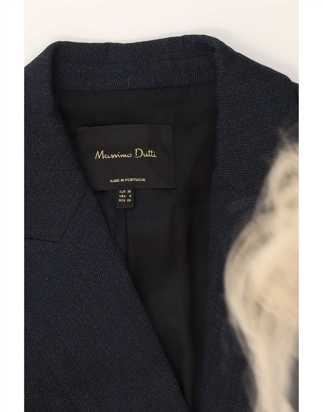 Giacca blazer da donna a 1 bottone Massimo Dutti EU 36 XS viscosa blu navy