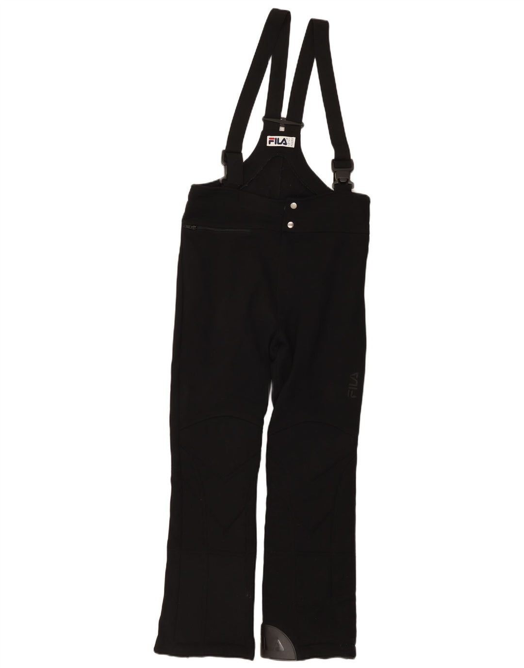 Pantaloni da sci Fila da donna con salopette grafica IT 46 Large Nero in poliammide