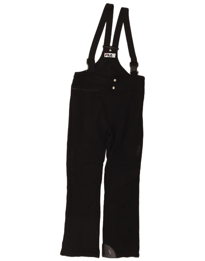 Pantaloni da sci Fila da donna con salopette grafica IT 46 Large Nero in poliammide