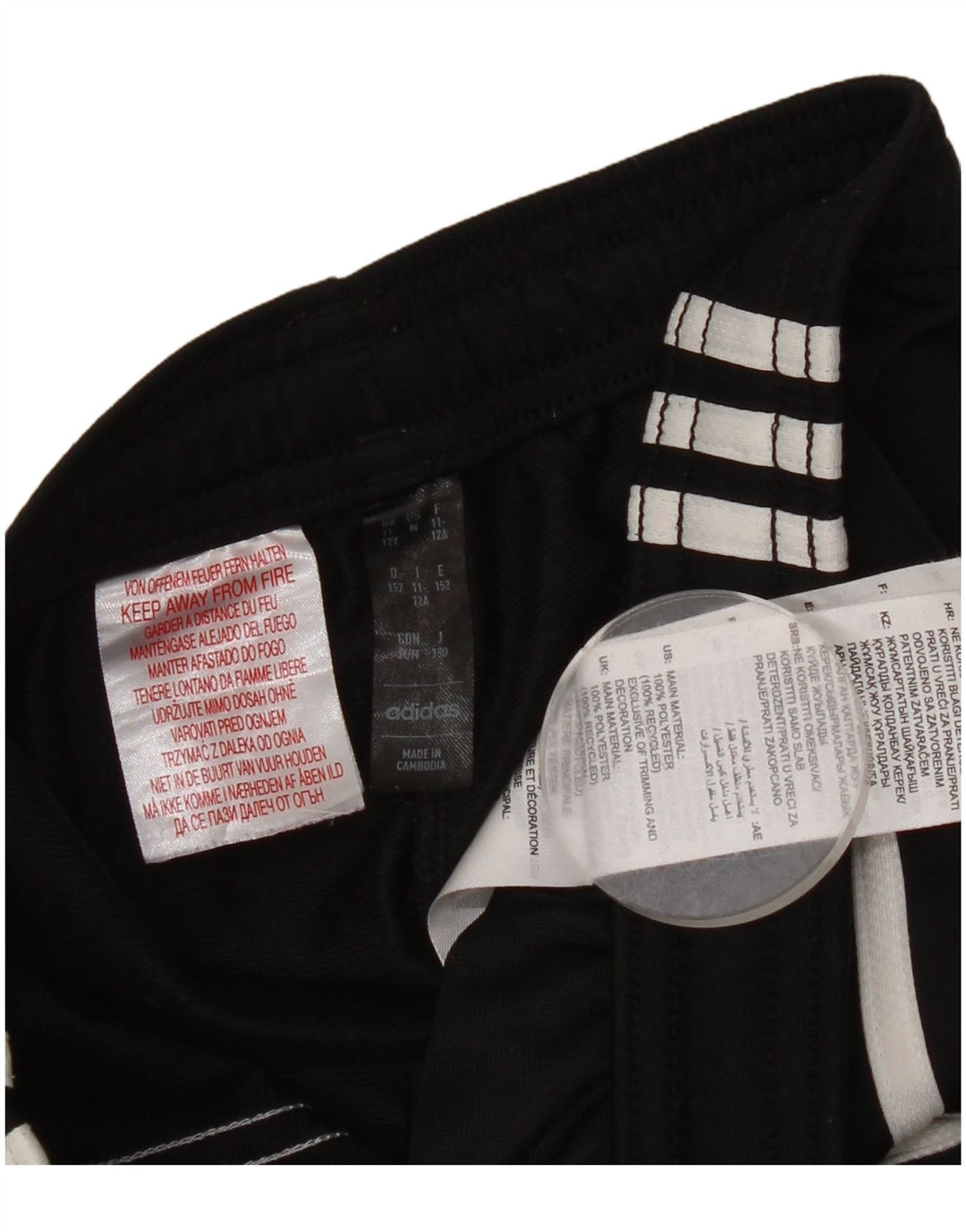 Pantaloni della tuta da ragazzo Adidas 11-12 anni in poliestere nero