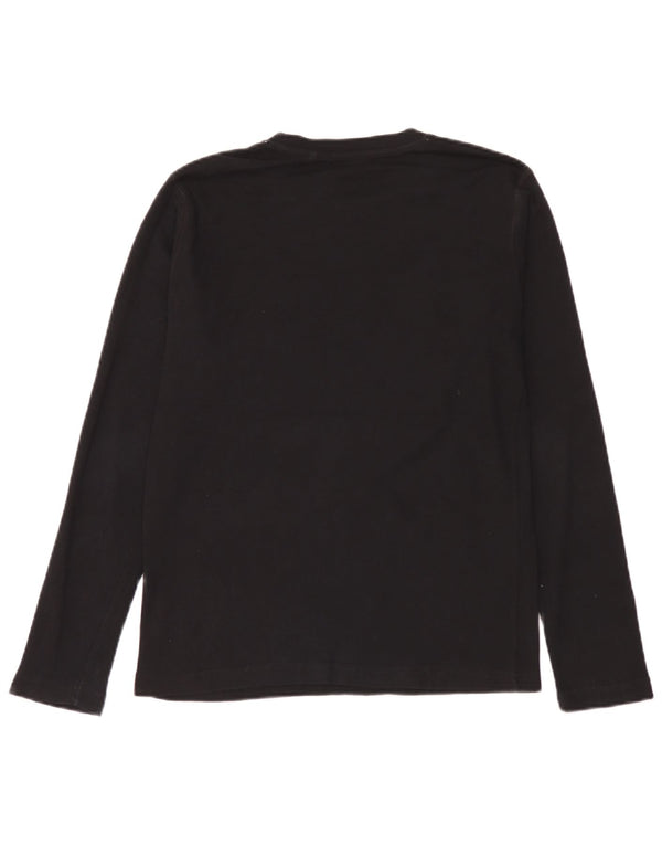 Guess Top grafico da donna a maniche lunghe UK 14 Large in cotone nero