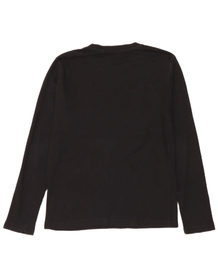 Guess Top grafico da donna a maniche lunghe UK 14 Large in cotone nero