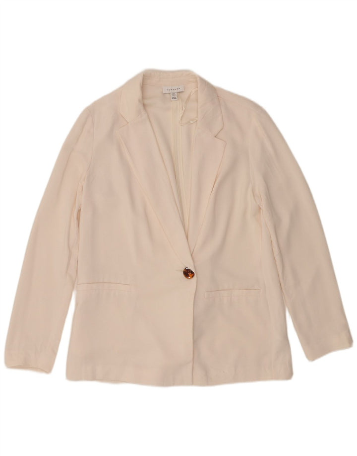Giacca blazer oversize da donna a 1 bottone Topshop UK 8 piccola bianco sporco