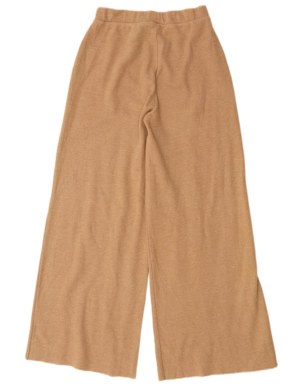 Pantaloni da tuta da donna Zara a gamba larga UK 8 piccoli in cotone beige