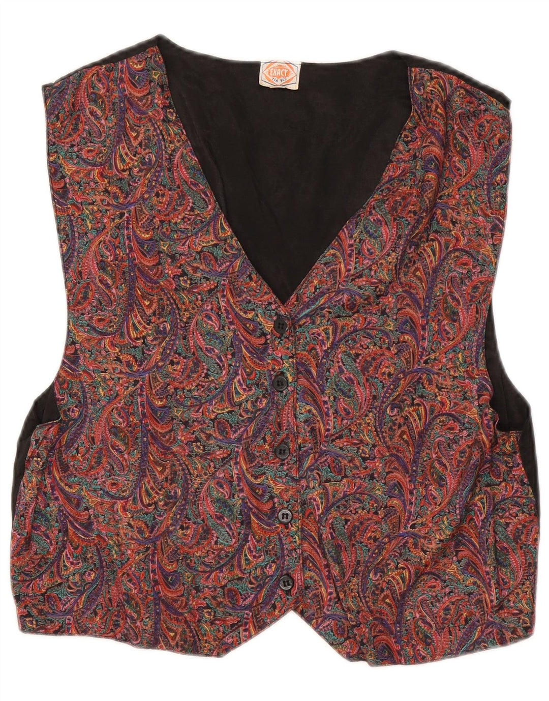 Gilet Vintage da Donna IT 44/46 Medio Multicolore Paisley