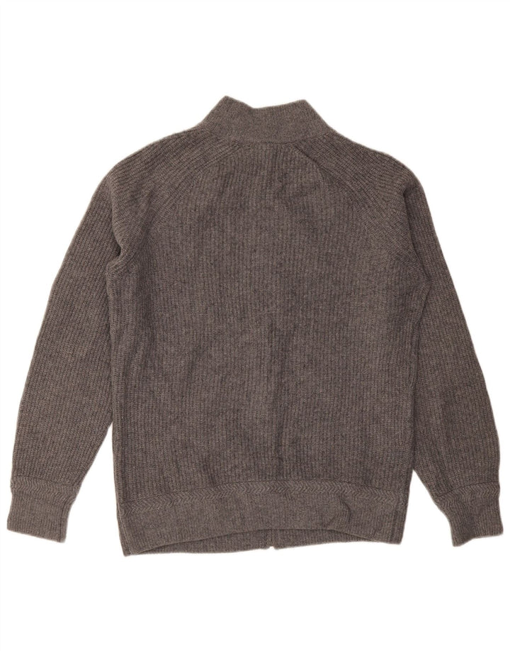 MASSIMO DUTTI Maglione cardigan da uomo grande in lana grigia