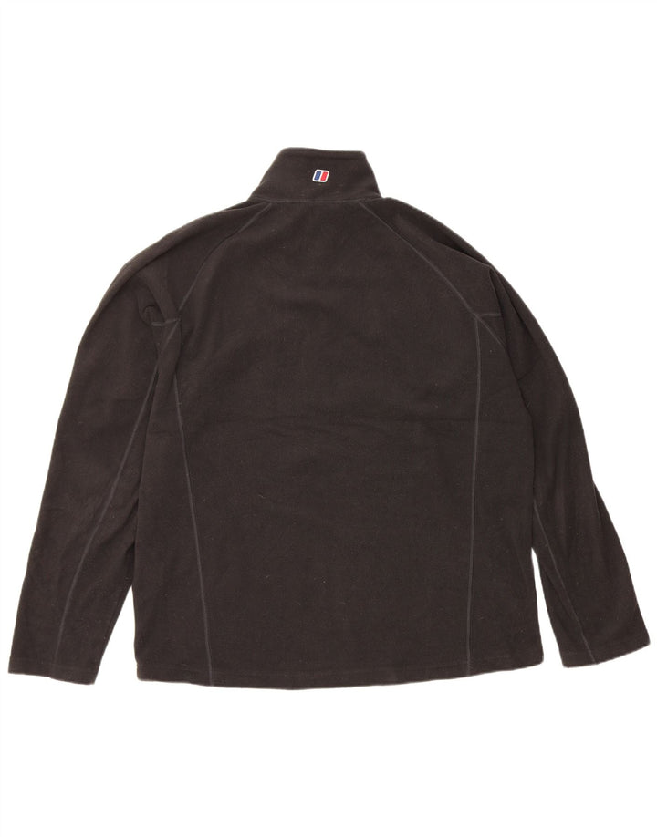 Maglione in pile da uomo Berghaus con zip e collo grande in poliestere grigio