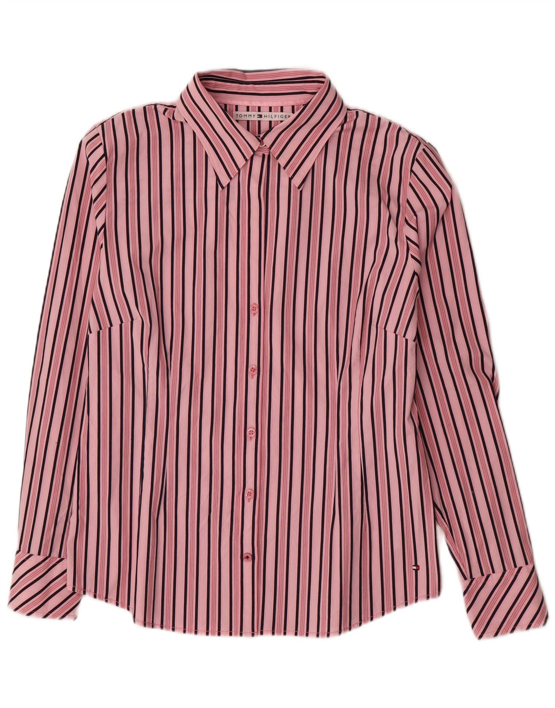 TOMMY HILFIGER Camicia da donna US 14 XL Cotone a righe rosa
