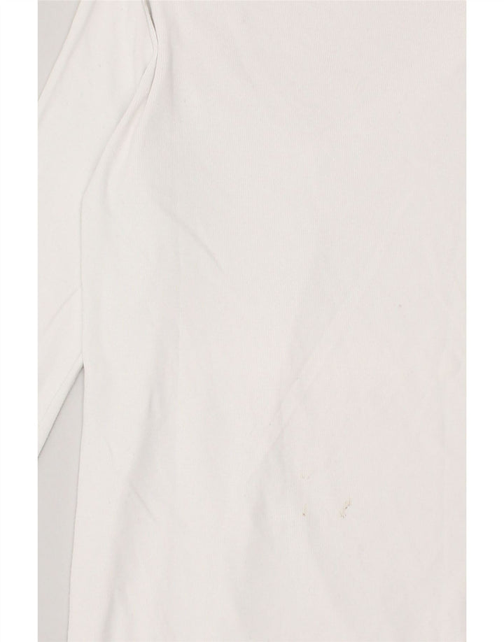 BENETTON Womens V-Neck Jumper Sweater UK 14  Large White | Vintage Benetton | Thrift | Second-Hand Benetton | Used Clothing | Messina Hembry 