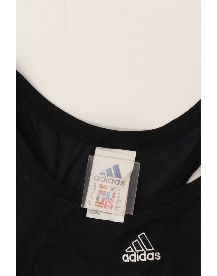 Canottiera corta da donna Adidas UK 10 Small nera in poliammide