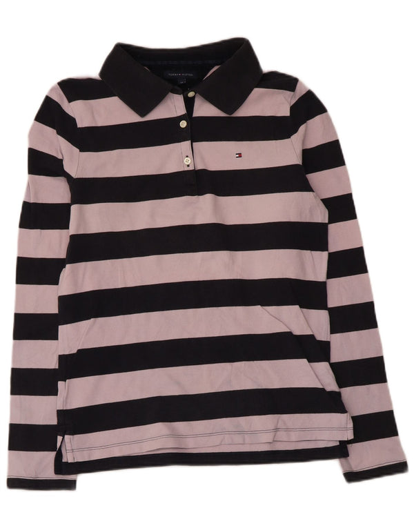 Polo da rugby da donna Tommy Hilfiger UK 12 a righe rosa medio