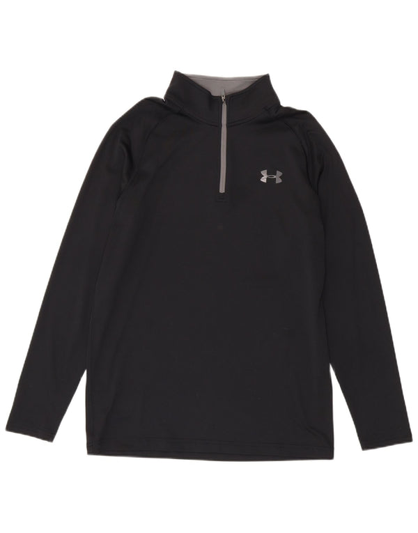 Under Armour Uomo Heat Gear Zip Collo Pullover Tuta Top Piccola Nera