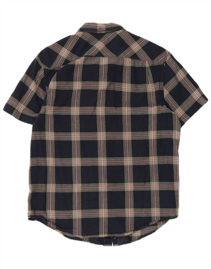Camicia a maniche corte Penguin Heritage da uomo slim fit a quadri blu navy medio