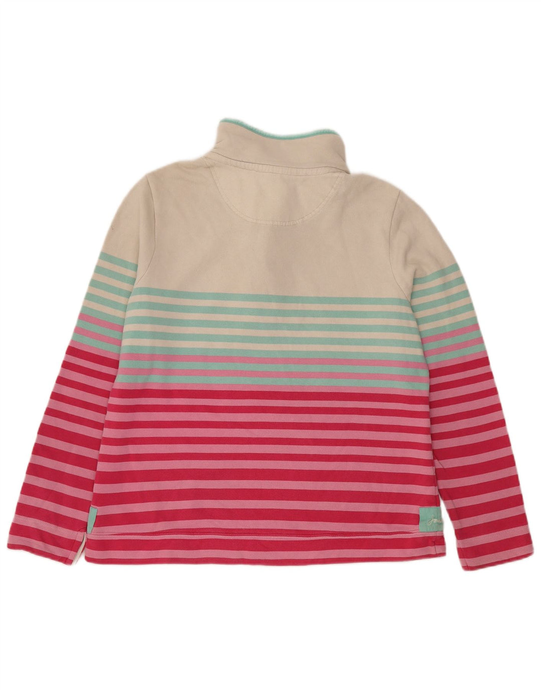 Joules Felpa da Donna con Collo a Bottone, Maglione UK 16, Grandi Righe Bianche