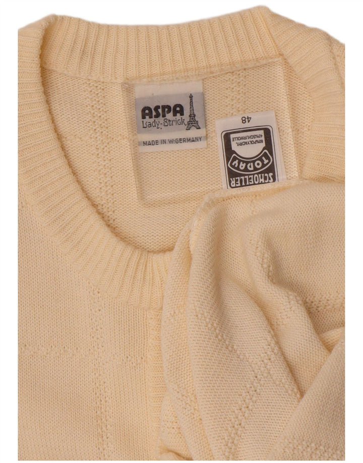 Maglione cardigan da donna Aspa EU 48 2XL Beige poliacrilico