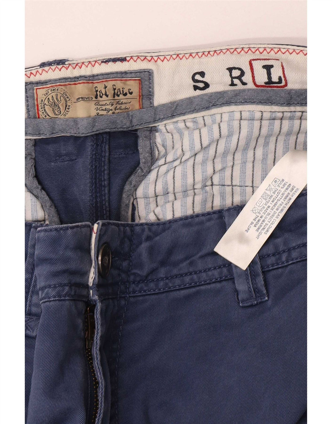 Pantaloni chino regolari da uomo Fat Face grandi W36 L33 cotone blu