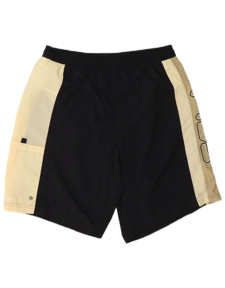 FILA Pantaloncini da bagno grafici da uomo XL Poliestere color block nero