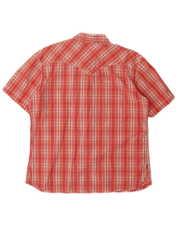 LEVI'S Camicia a maniche corte da uomo XL in cotone a quadri rossi
