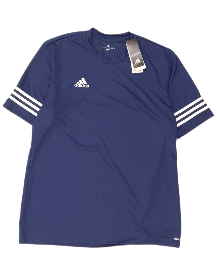 T-shirt Adidas Climalite da uomo Top XL in poliestere blu navy