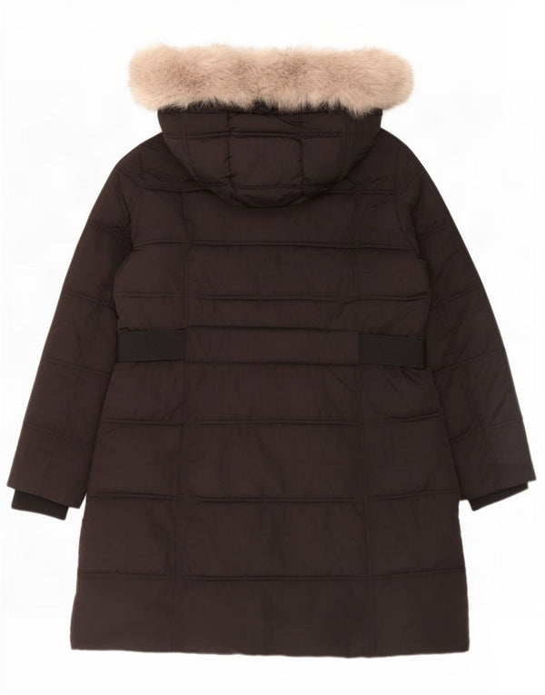Cappotto imbottito con cappuccio da donna Dkny UK 18 XL poliestere nero