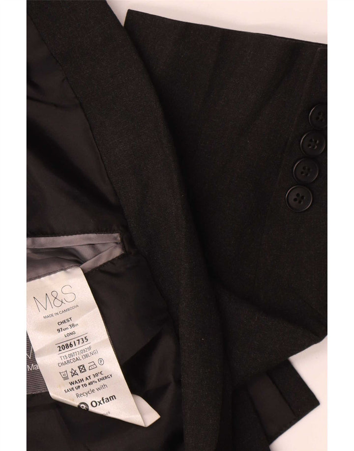 Giacca blazer a 2 bottoni lunga Marks & Spencer da uomo UK 38 Grigio medio