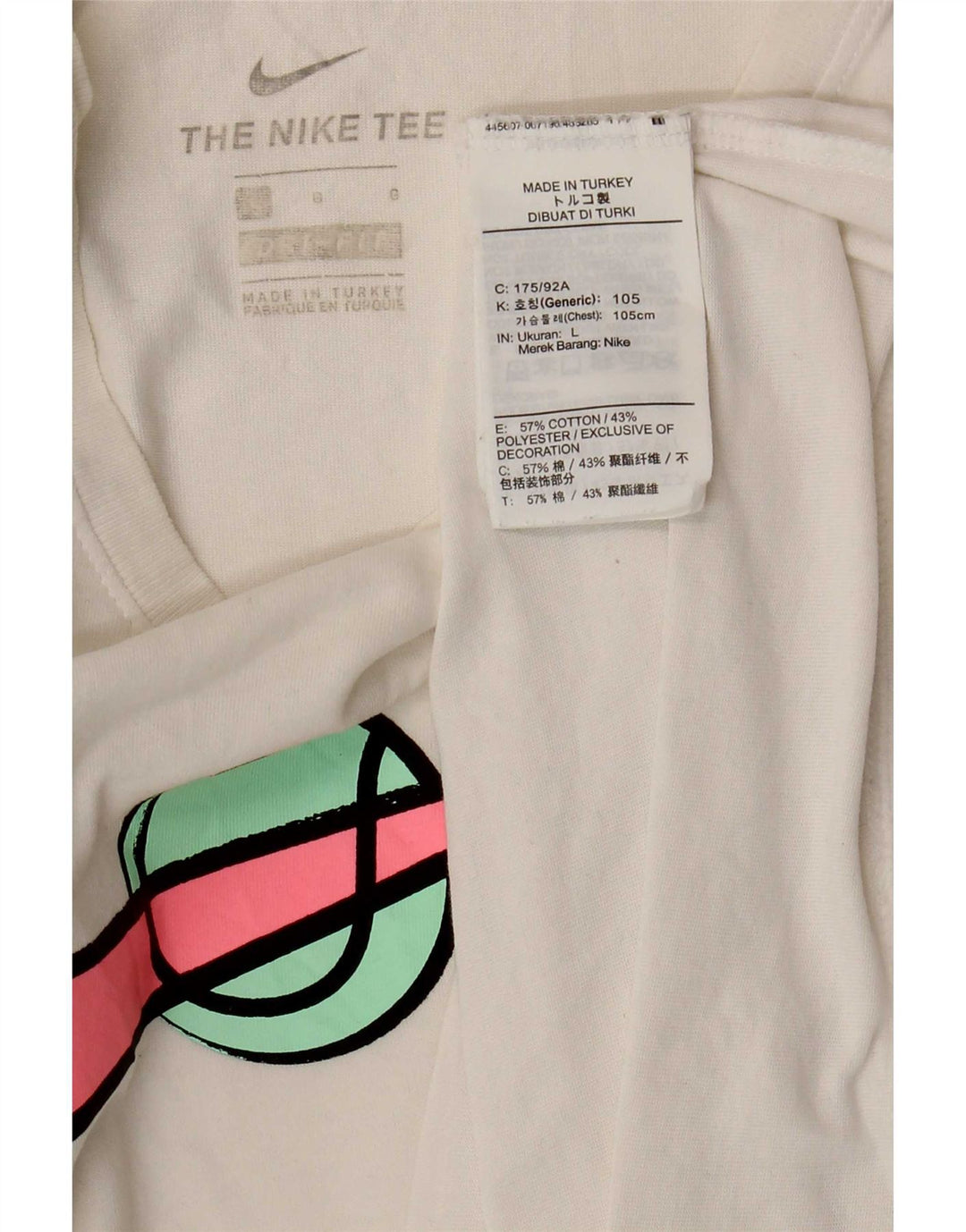 T-shirt grafica da uomo Nike Top grande in cotone bianco