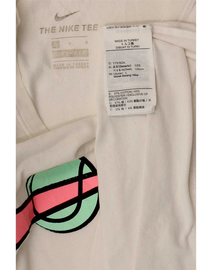 T-shirt grafica da uomo Nike Top grande in cotone bianco