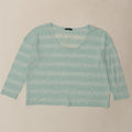 MARKS & SPENCER Womens Oversized Top Long Sleeve UK 18 XL  Green Striped Vintage Marks & Spencer and Second-Hand Marks & Spencer from Messina Hembry 