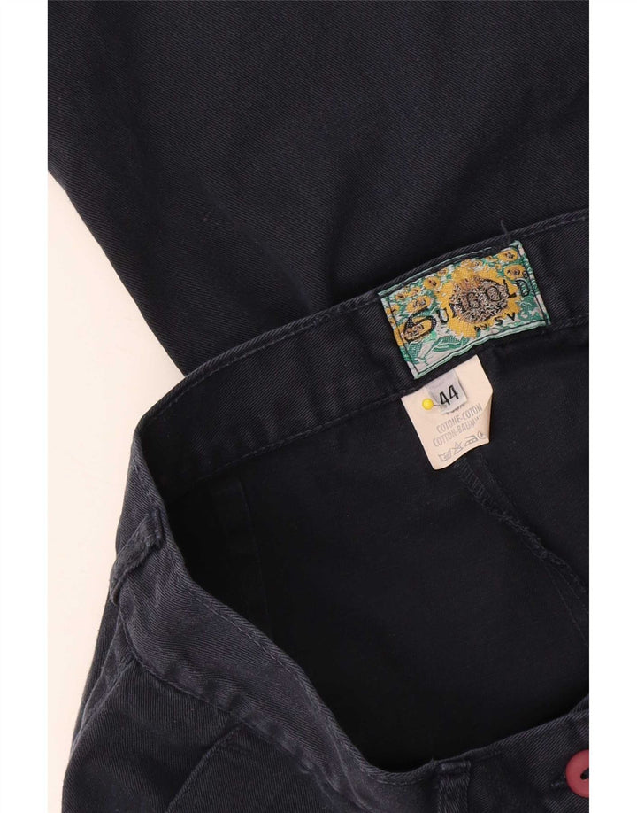 Pantaloncini cargo bermuda da donna vintage IT 44 medi W28 cotone blu navy