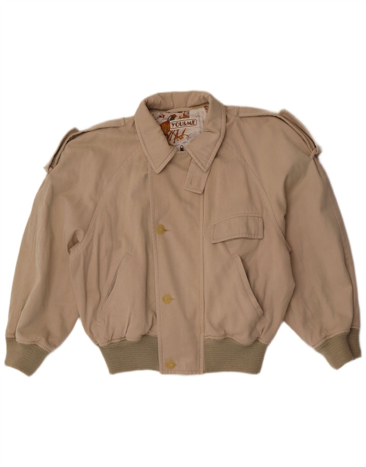 Giubbotto bomber militare vintage da uomo UK 38 Cotone beige medio