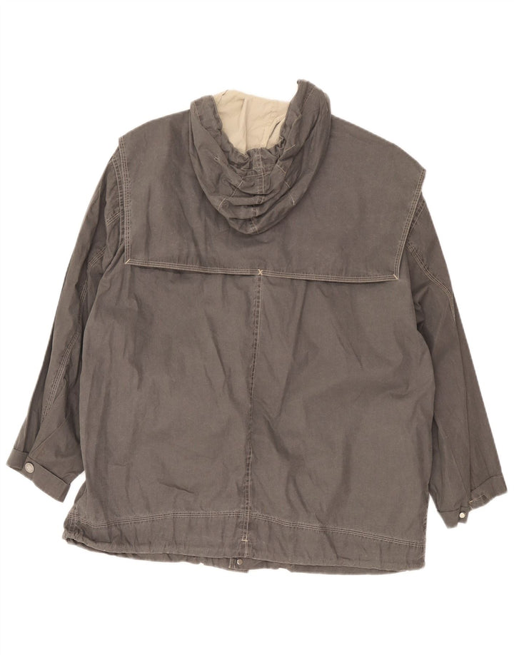 Giacca a vento con cappuccio da uomo vintage UK 38 Grigio medio