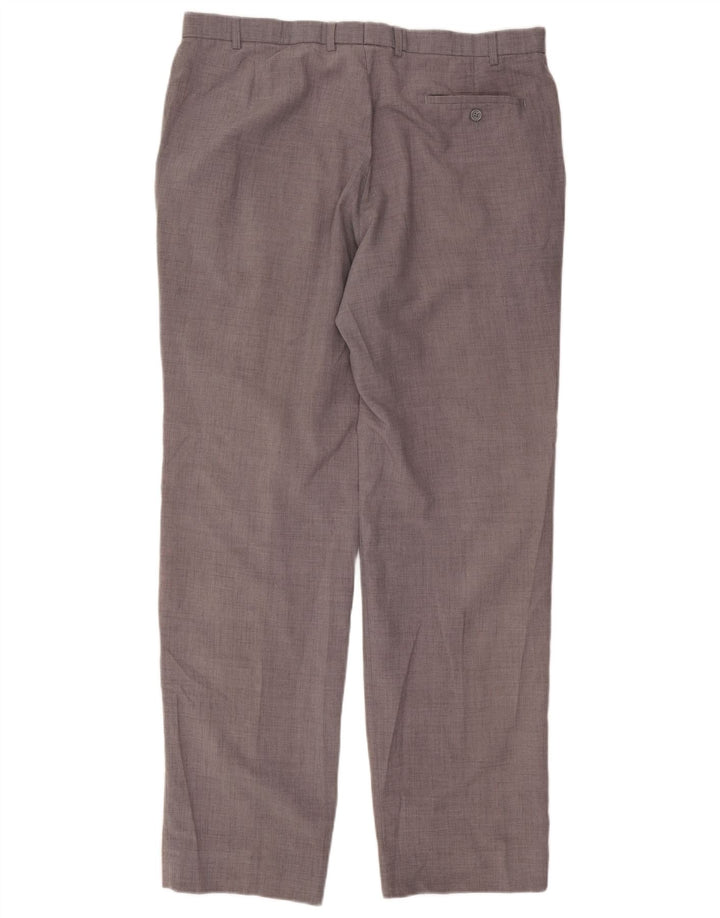 Pantaloni da abito dritti da uomo Marks & Spencer W40 L35 poliestere grigio